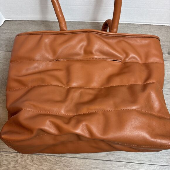 Carryall Tote Handbag - Universal Thread Cognac Brown Pockets Soft Large Purse - Picture 3 of 12